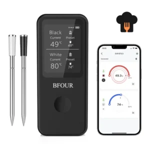 Bluetooth-Enabled Wireless Meat Thermometer with Dual IP67 Waterproof Probes – Perfect for Kitchen, BBQ, and Grilling chefup