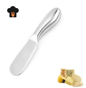 Elevate your kitchen experience with our Premium Stainless Steel Butter Knife, meticulously crafted for versatility and durability. Designed to effortlessly spread butter, cheese, jam, and wipe cream, this multifunctional utensil is a must-have addition to your culinary tools. Key Features: High-Quality Material: Constructed from 420 stainless steel, known for its high hardness and exceptional durability, ensuring resistance to rust and corrosion. Mirror Polished Finish: Undergoes a meticulous polishing process, resulting in a smooth, burr-free surface that enhances both aesthetics and functionality. Ergonomic Design: The all-steel integrated handle offers a comfortable, non-slip grip, making it easy to handle during various kitchen tasks. Versatile Use: Ideal for spreading butter, slicing semi-hard cheeses, applying jams, and smoothing creams, making it an essential tool for both everyday use and special occasions. Compact Size: Measuring 13.5cm in length with a thickness of 1.4mm, it's perfectly sized for precise control and easy storage.